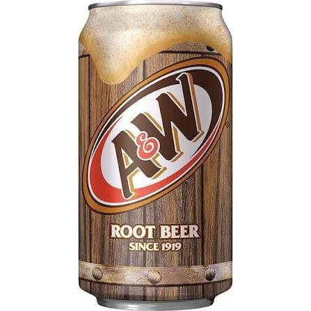 A frosted can of A&W root beer